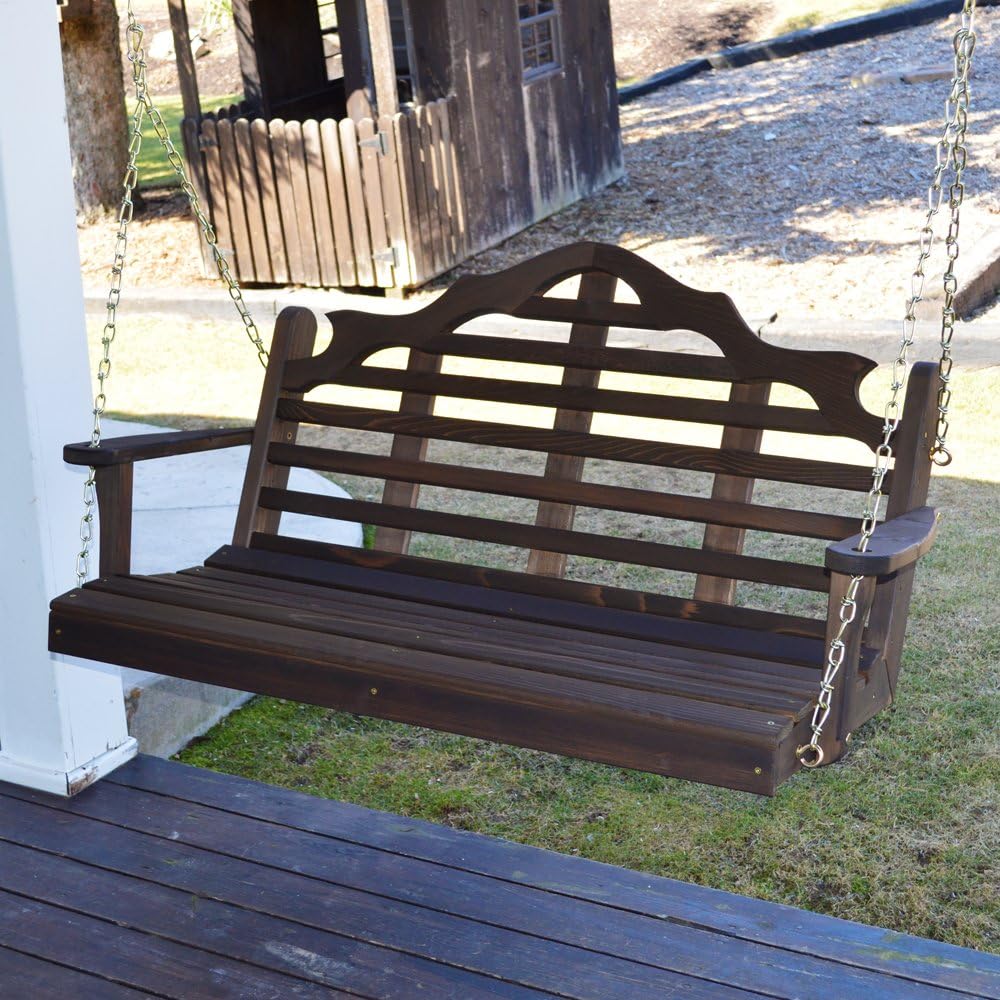 Marlboro Amish-Crafted Western Red Cedar Porch Swing (4 Foot, Walnut Stain)
