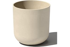 Veradek Mason Series Lima Planter - Round Planter for Indoor or Outdoor Porch/Garden | Made from Plastic-Stone Composite with Drainage Holes | Modern Décor for Succulents, Flowers, Small Plants