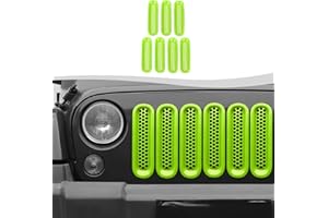 SQQP Mesh Grill Insert Grille Inserts Cover Fit for 2007-2018 Jeep Wrangler JK JKU(Green)