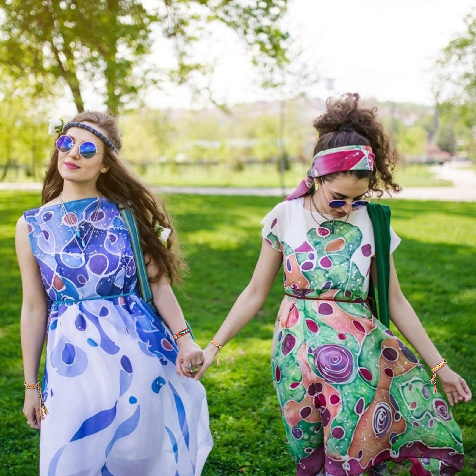 Matogle 8pcs Wrist Woven Bracelets Nepal Braided Bracelet Handmade Friendship Bracelets in Multi Colors for Girl Women Teenagers