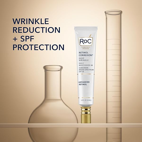 ROC RETINOL CORREXION DEEP WRINKLE DAILY FACE MOISTURIZER WITH SUNSCREEN SPF 30 FOR FINE LINES, DARK SPOTS, POST-ACNE SCARS, 1 OUNCE (PACKAGING MAY VARY)