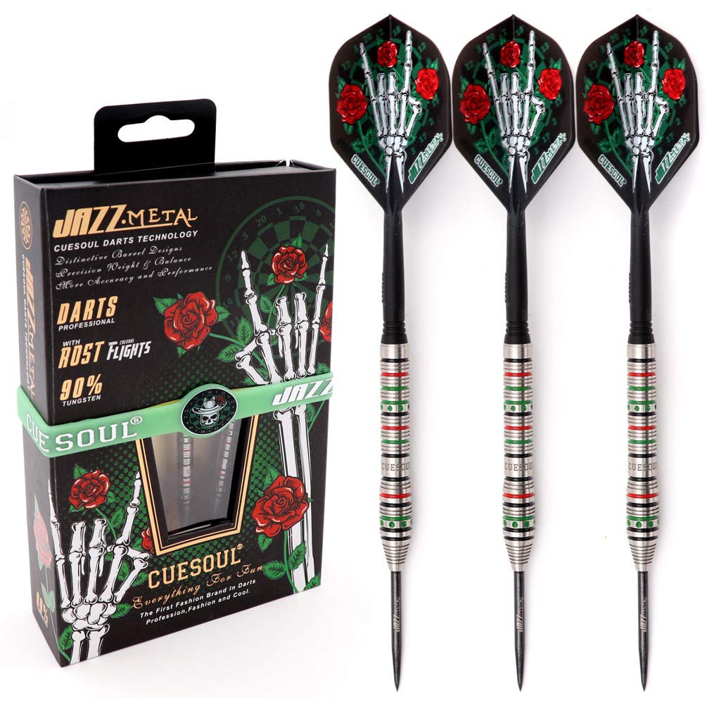 CUESOUL JAZZ-METAL 25g Steel Tip 90% Tungsten Dart Set with Integrated ROST Flights