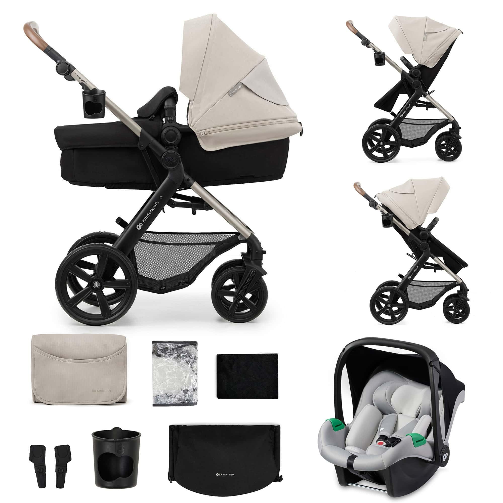 Kinderkraft MOOV2 3-in-1 Travel System a...