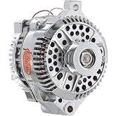 Powermaster - Alt Ford 3G Chrome 140A 6 grv Pulley Large Frame Str MTG Unthreaded MTG Ear 1-Wire