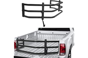 CARSTY Adjustable Truck Bed Extender for Tacoma, Toyota, SuperCrew, Gladiator Pickup Trucks, Universal Tailgate Extension, Black