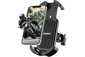 ROCKBROS Bike Phone Holder, Motorcycle Phone Mount with Security Lock, Shockproof Bike Phone Mount, Adjustable Phone Holder f