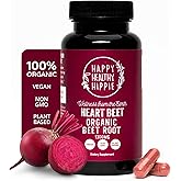 Organic Beet Root Capsules [1,300mg Superfood] – Blood Pressure Support, Nitric Oxide Supplements for Men & Women, Flow & Circulation | Beetroot Powder, Antioxidant, Brain Food | Vegan, 60 Ct