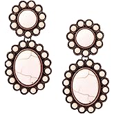 MINACHI Vintage Bohemian Created White Turquoise Dangle Drop Earrings, Boho Summer Jewelry Gift for Women (2)