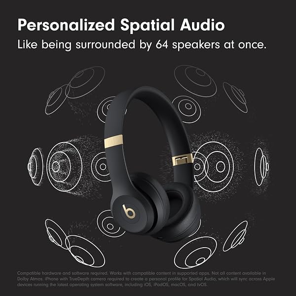 BEATS SOLO 4 – WIRELESS BLUETOOTH ON-EAR HEADPHONES, APPLE & ANDROID COMPATIBLE, UP TO 50 HOURS OF BATTERY LIFE – BLACK & GOLD
