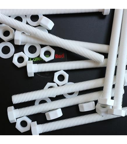 8-Pack 1/4-20 X 3 Inch Hex Cap Screws - Nylon Machine Screws For DIY & Repair Projects