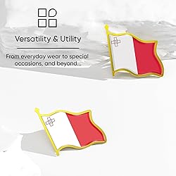 Malta Flag Lapel Pin - Enamel Metal National Badge