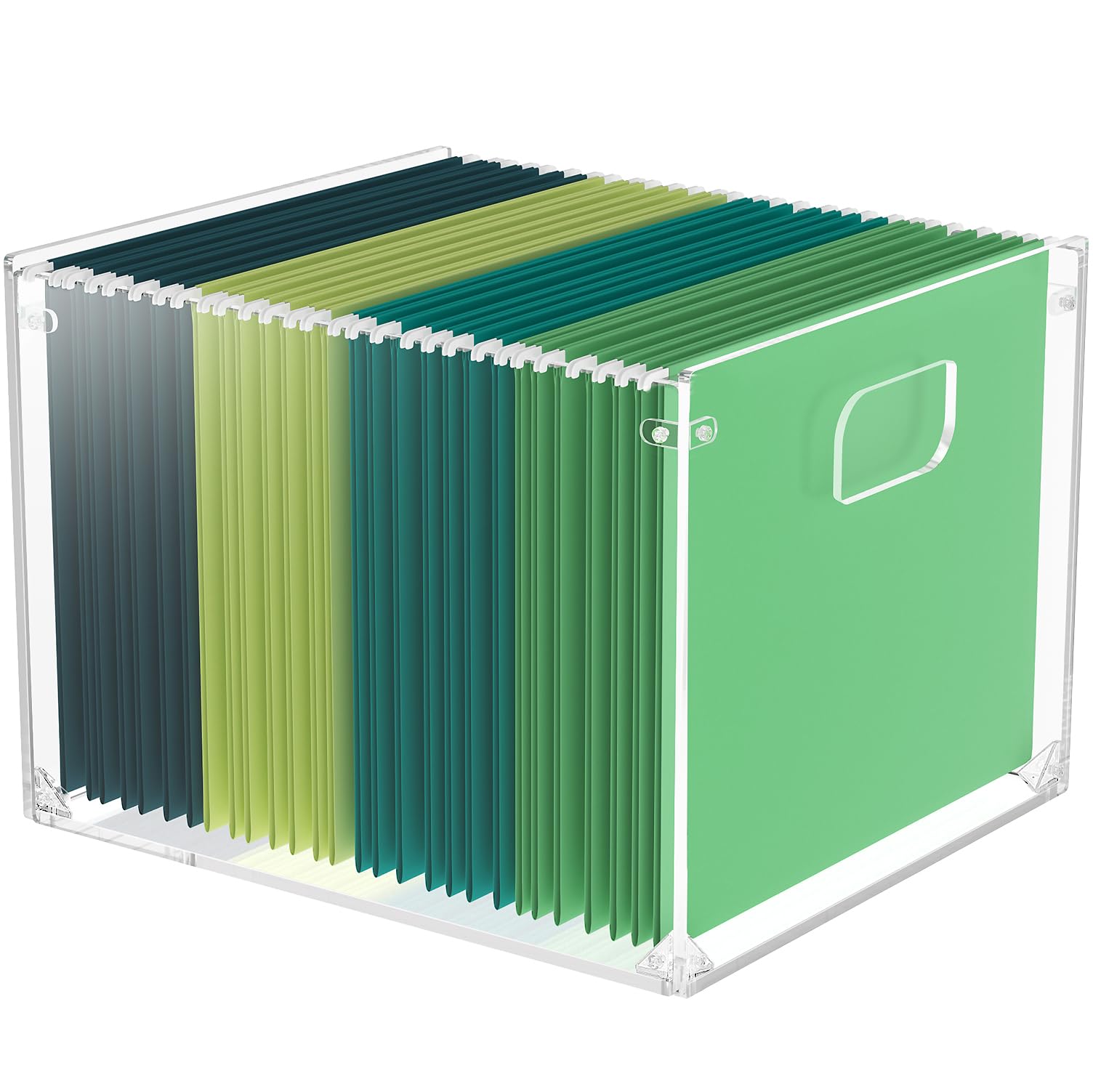 Photo 1 of MaxGear Mesh Hanging File Organizer Box, Acrylic Filing Storage Crate for Letter/Legal Size Files, with Handles for Office, Pantry, Clothes, and Bath