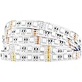 BTF-LIGHTING 5050 RGBW RGB+Cool White(6000K-7000K) 4 Colors in 1 LED Tape Light DC12V 5m 16.4ft 60LED/m Multi-Colored IP30 White 12mm PCB for Bedroom Kitchen Home Decoration(No Adapter or Controller)