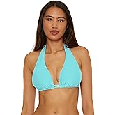 BECCA Women's Monte Carlo Halter Bikini Top, Adjustable, Tie Back, Swimwear Separates