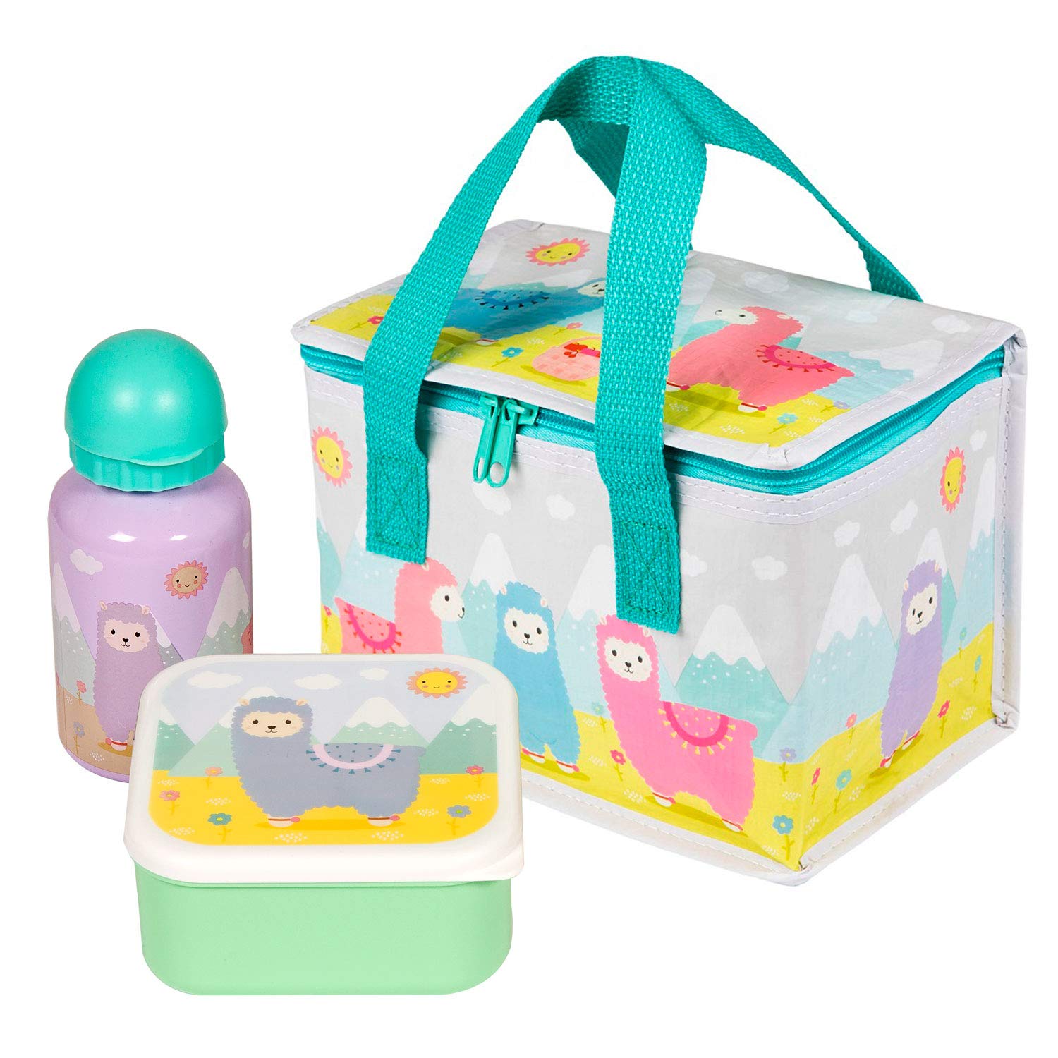llama backpack and lunchbox