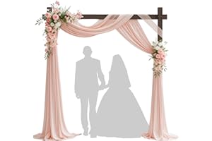 Fikowo 7.48 FT Square Wood Wedding Arches Wooden Arch for Ceremony Wooden Arbor for Wedding Backdrop Stand for Indoor Outdoor Wedding Party Garden Beach Forest Rustic Boho Decor