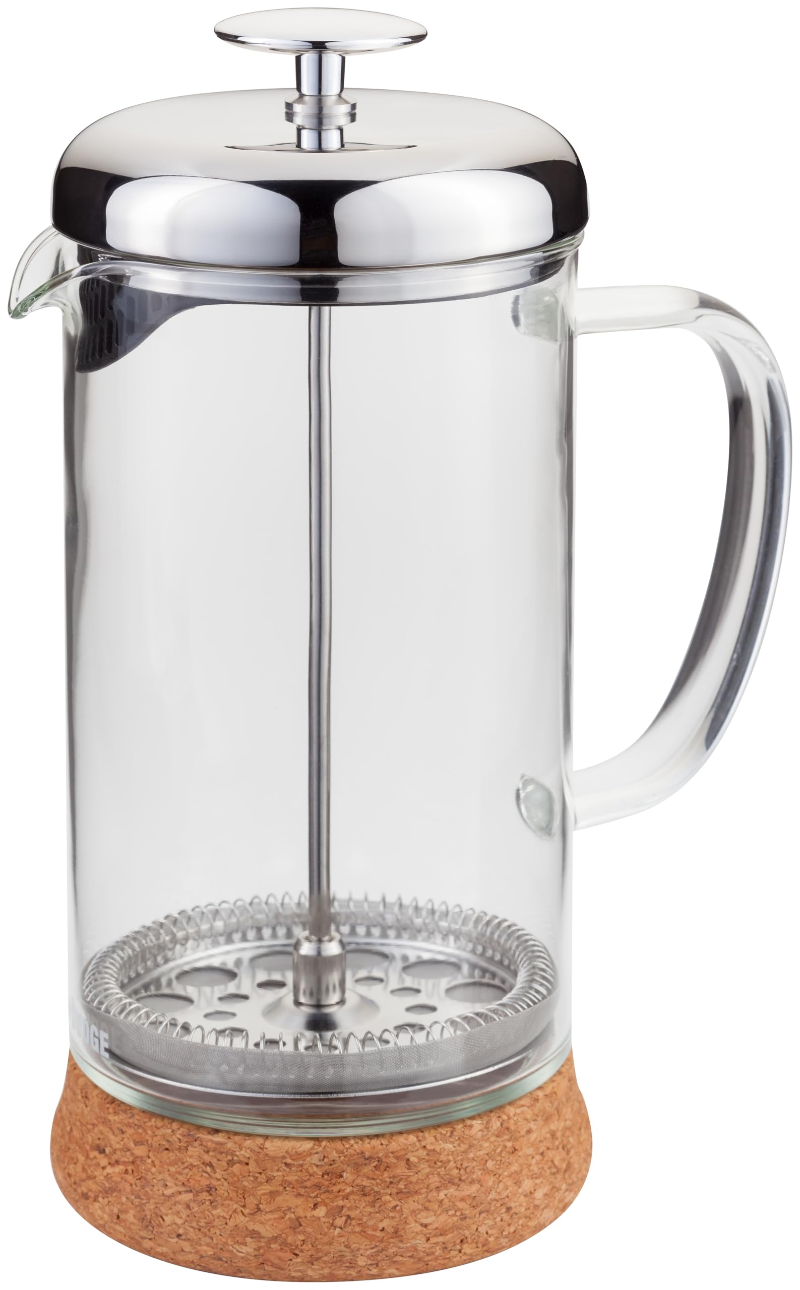 Judge Glass Cafetiere, 8 Cup Coffee Maker (1L), Removable Cork Base, Scratch-Resistant, Dishwasher Safe - 25 Year Guarantee