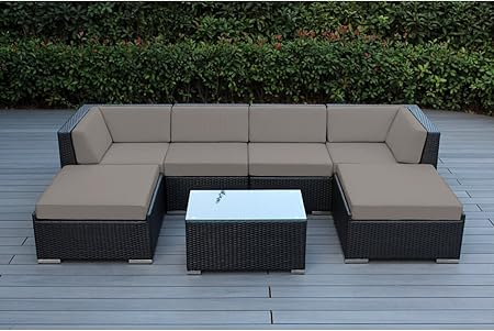 Amazon Com Ohana 7 Piece Outdoor Patio Furniture Sectional