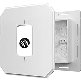 Siding Mounting Block with Built-in Electrical Box, Non-Metallic Universal Mounting Kit for Outdoor Light Fixtures &amp; Receptacles, Paintable Vinyl Siding Mounting Plate, 6.65" x 6.65", White.