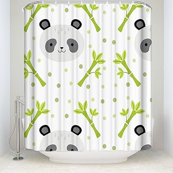 Amazon Com Animals Shower Curtain Set With Hooks Cartoon Panda
