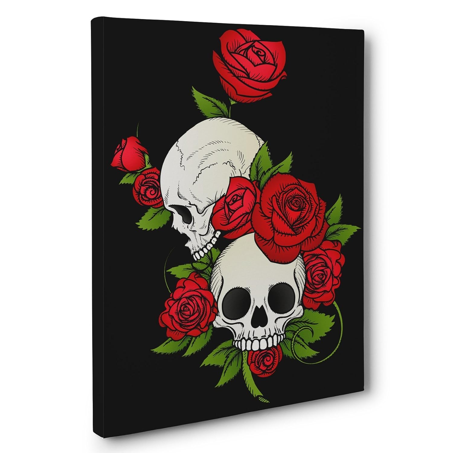RED ROSES SKULL CANVAS PICTURE PRINT WALL ART HOME DECOR FREE DELIVERY