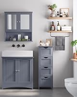 VASAGLE BBC50WT Bathroom Storage Cabinet 3 Drawers Matte White 30x32x81 cm view 7