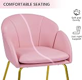 Yaheetech PU Leather Tub Chair Vanity Chair Pink with Golden Metal Legs view 9