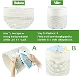 Tenn Well 30cm Plant Pot Basket with Liner Black and White Cotton Indoor view 5