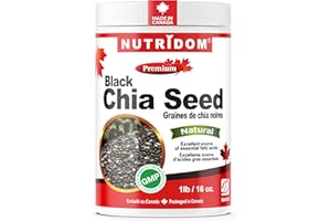 Nutridom Certified Organic Raw Black Chia Seeds 1lb (16 Ounce) Non-GMO, Nutrient-Dense Seeds for Salads, Yogurt & Smoothies, 