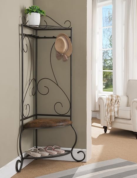 Kings Brand Corner Entryway Hallway Storage Bench With Coat Rack Amazon Co Uk Kitchen Home