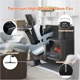 Tomersun 4 Blades Stove Fan Heat Powered Wood Burner Fireplace view 6
