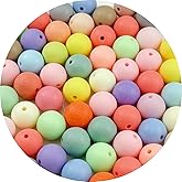 YHYPOCI 60pcs 14mm Acrylic Round Beads Candy Color Frosted Round Loose Beads for Crafts Jewelry Making Necklaces Bracelets Earrings Decoration(Mix Colors)