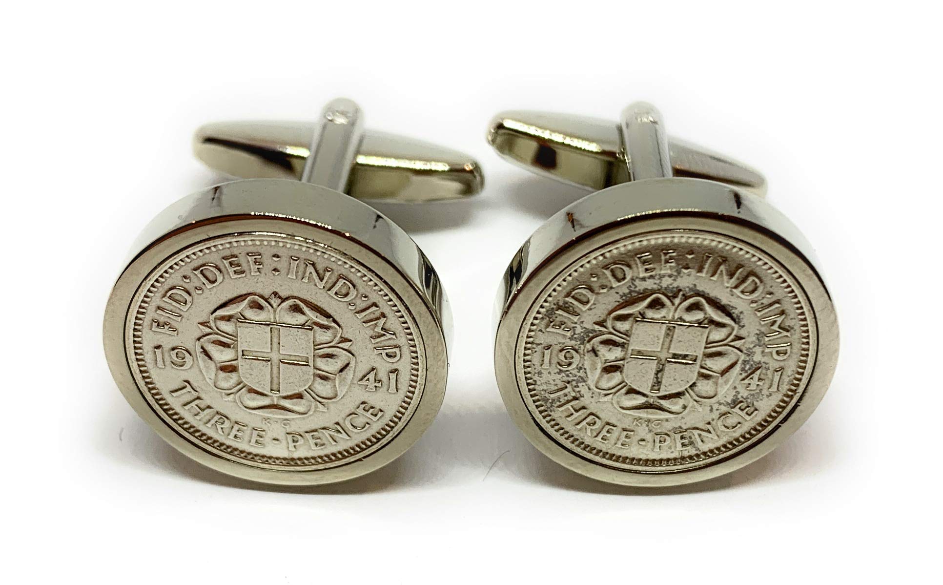 Premium 1941 Threepence cufflinks 85th birthday gifts for men cufflinks