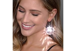 LED Light Projecting Disco Ball Light Up Earrings for Women pavnud