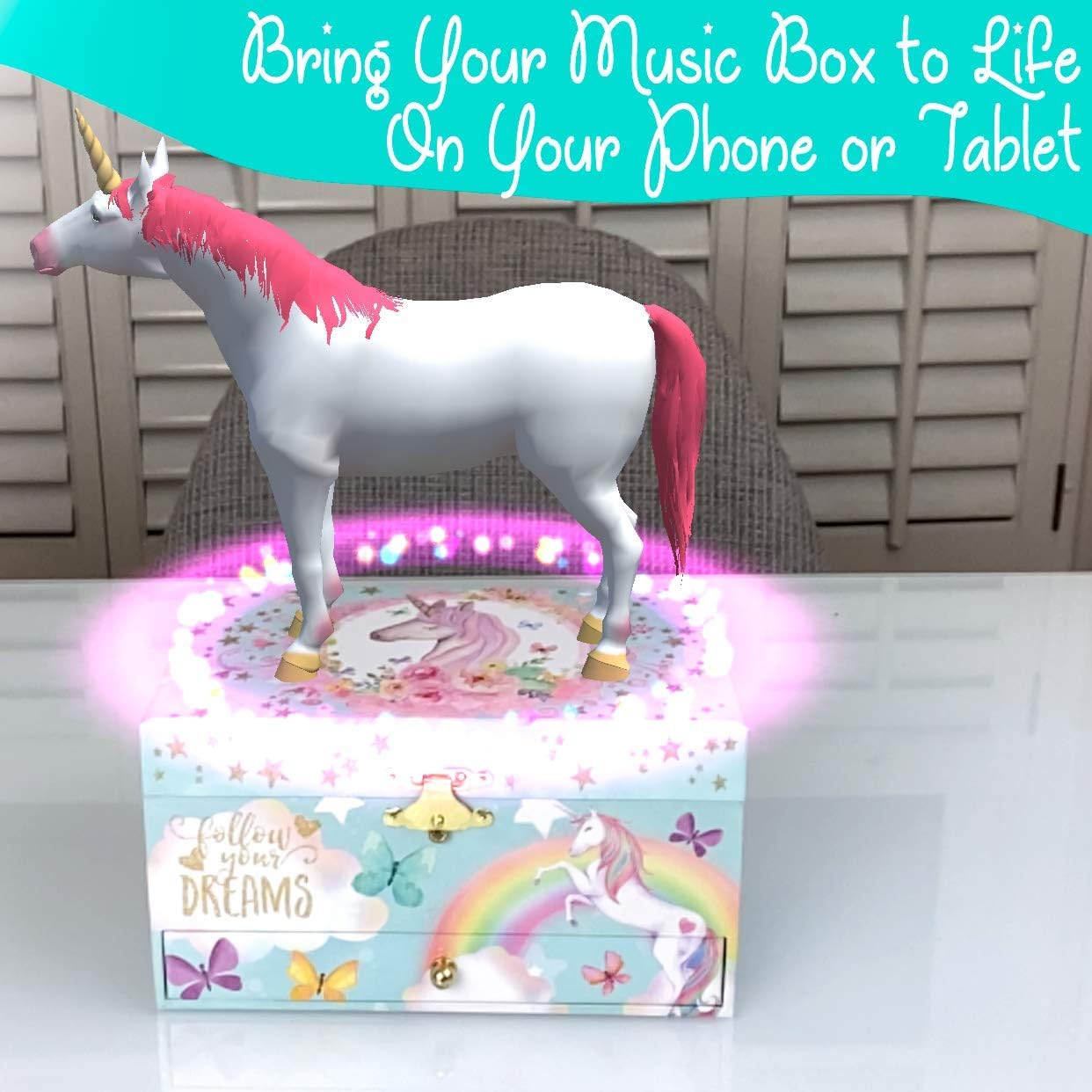 The Memory Building Company Unicorn Music Box & Little Girls Jewelry Set - 3 Unicorn Gifts for Girls: Home & Kitchen