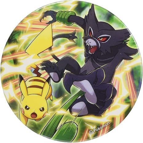 Amazon ポケモンセンターオリジナル 缶バッジ Battle With Pikachu アニメ 萌えグッズ 通販