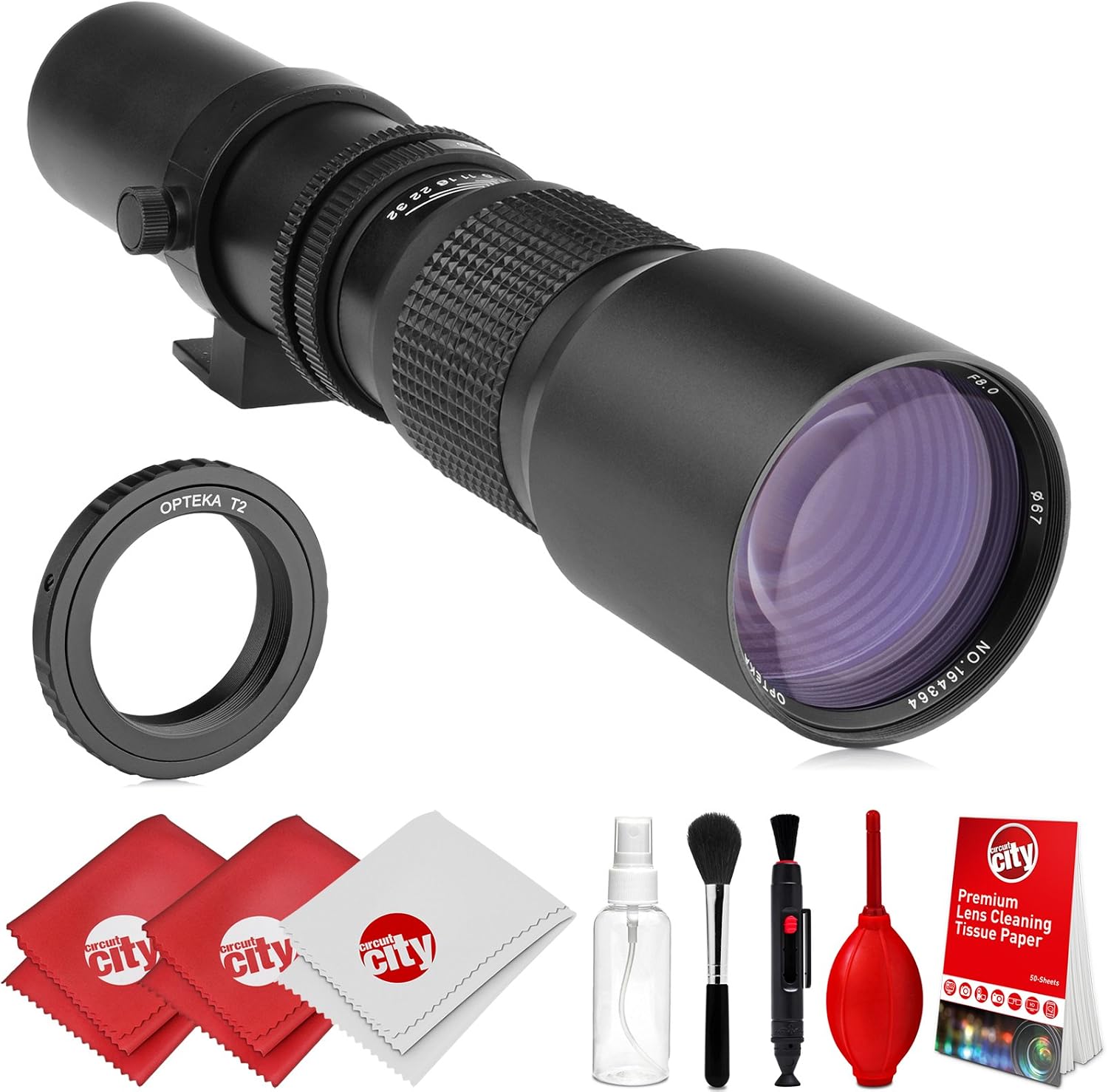 Opteka 420-800mm Telephoto Zoom Lens For Panasonic Lumix – Fits G7, GH4, G95, GM1, GF7, Manual Focus, Nikon F Mount