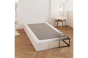 Maenizi Twin Box Spring 9 Inch, Heavy Duty Metal Box Spring Bed Base with Fabric Cover, Mattress Foundation, Easy Assembly, Noise Free, Black