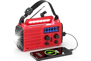 PPLEE Emergency Solar Hand Crank Radio, AM/FM/SW NOAA Weather Alert Radio, Flashlight, Reading Lamp, SOS Alarm for Survival Home Outdoor Hurricane