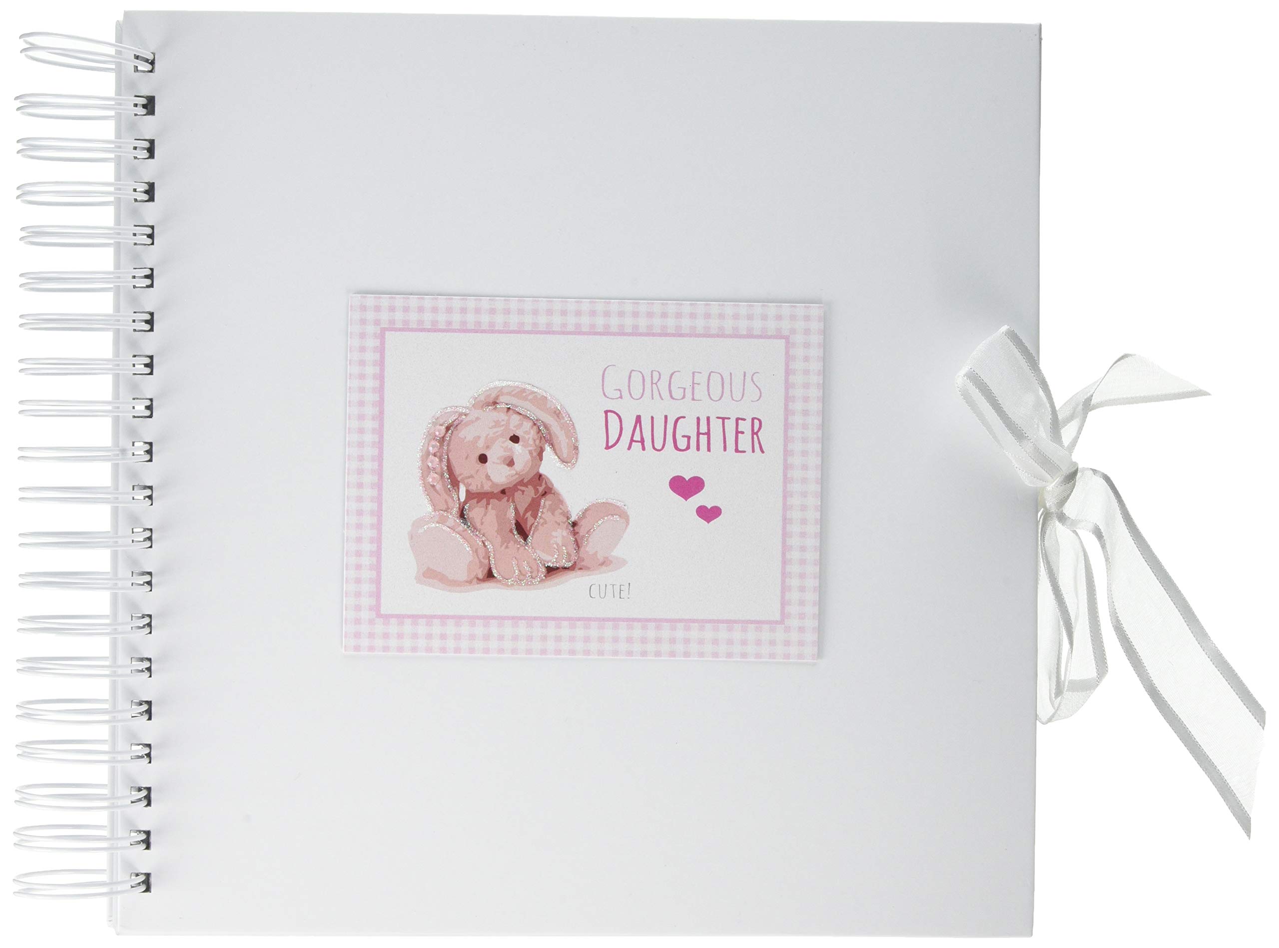 White Cotton Cards Pink Gorgeous Daughter Card & Memory Book (NRP18C), of