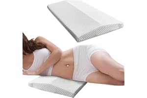 AAAini Lumbar Support Pillow for Bed, Memory Foam Pillow for Sleep, Waist Support Cushion, Lower Back Pillow for Back Pain Relief - White
