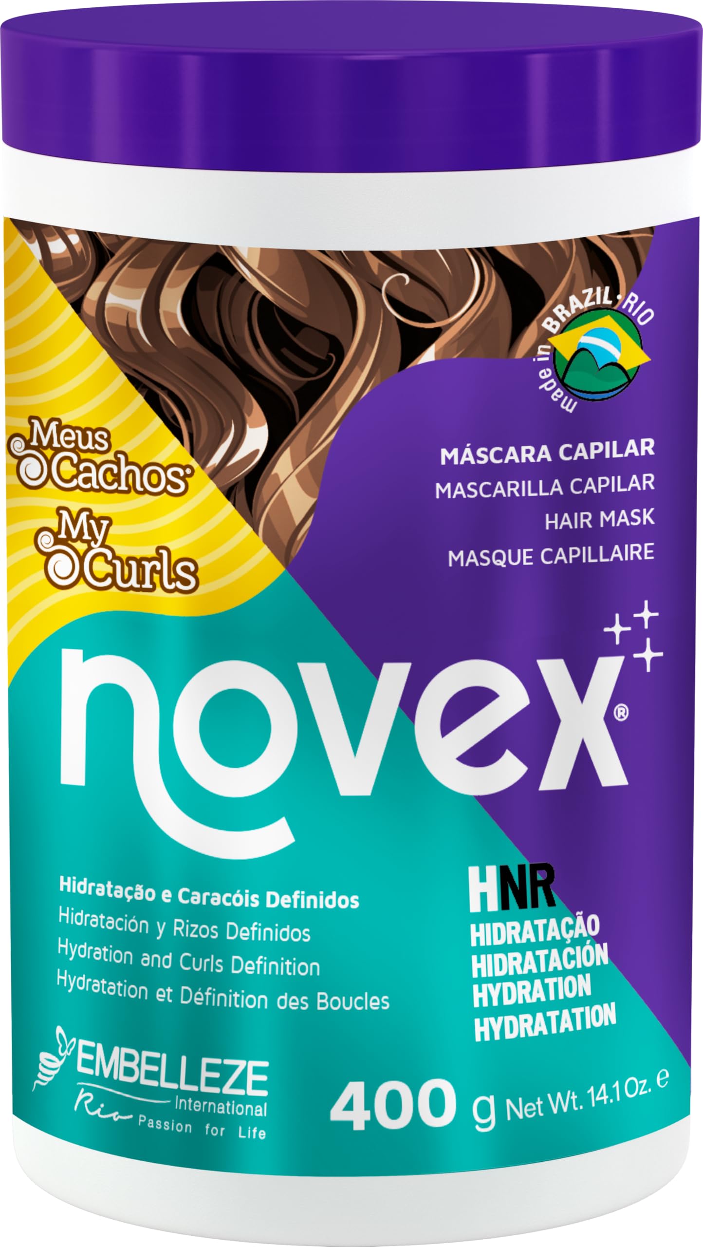 Novex My Curls Deep Conditioning Hair Mask with Cranberry Extract and a Mix of Oils for Deep Hydration and Curls Definition, Suitable for all Curly Hair Textures 400g