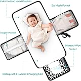 Lekebaby Nappy Changing Mat Portable Travel Mats with Wipe-Pocket Cow Stria view 3