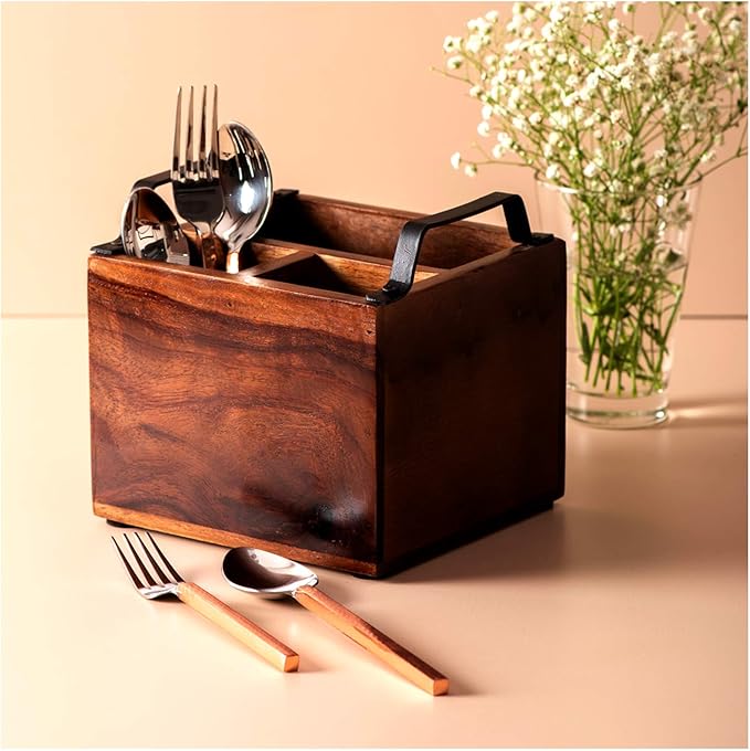 Buy Nestroots Cutlery Holder Spoon Stand for Dining Table Wooden
