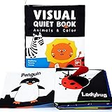 beiens Soft Baby Books, High Contrast Black and White Books NonToxic Fabric Touch and Feel Crinkle Cloth Books Early Educatio