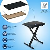 Crystals Double Braced X Frame Keyboard Stand and Chair Set Black view 6