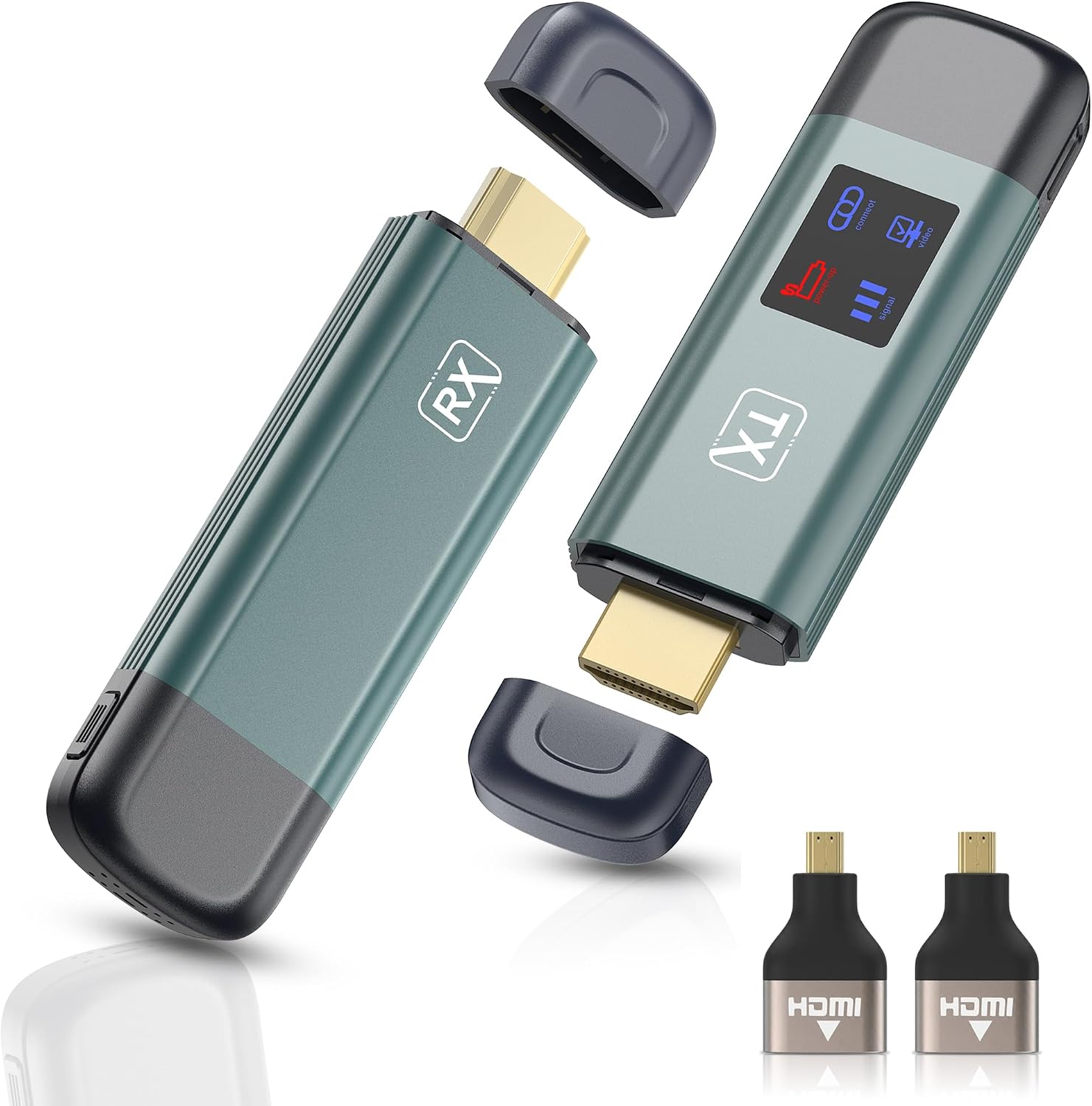 OMITTA Wireless HDMI Transmitter and Receiver, Upgraded 4K HDMI Wireless Extender, LED Display, 100FT Range, 2.4G/5G, Plug & Play, No App/Bluetooth Needed, for PC/Laptop/Camera/HDTV/Projector/TV Box