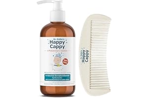 Happy Cappy Cradle Cap Medicated Shampoo and Body Wash with Comb - Baby Dandruff Shampoo, Helps Infants with Seborrheic Dermatitis, Reduces Flakes, Dermatologist Tested, Fragrance Free - 8 fl oz