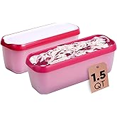 Starpack 'Inside Scoop' Ice-Cream Storage Container for Freezer (2 Pcs) - 1.5 Quart Ice Cream Containers for Homemade Ice Creams - Reusable Dessert Containers with Lids - Leak-Free Lids (Silicone)