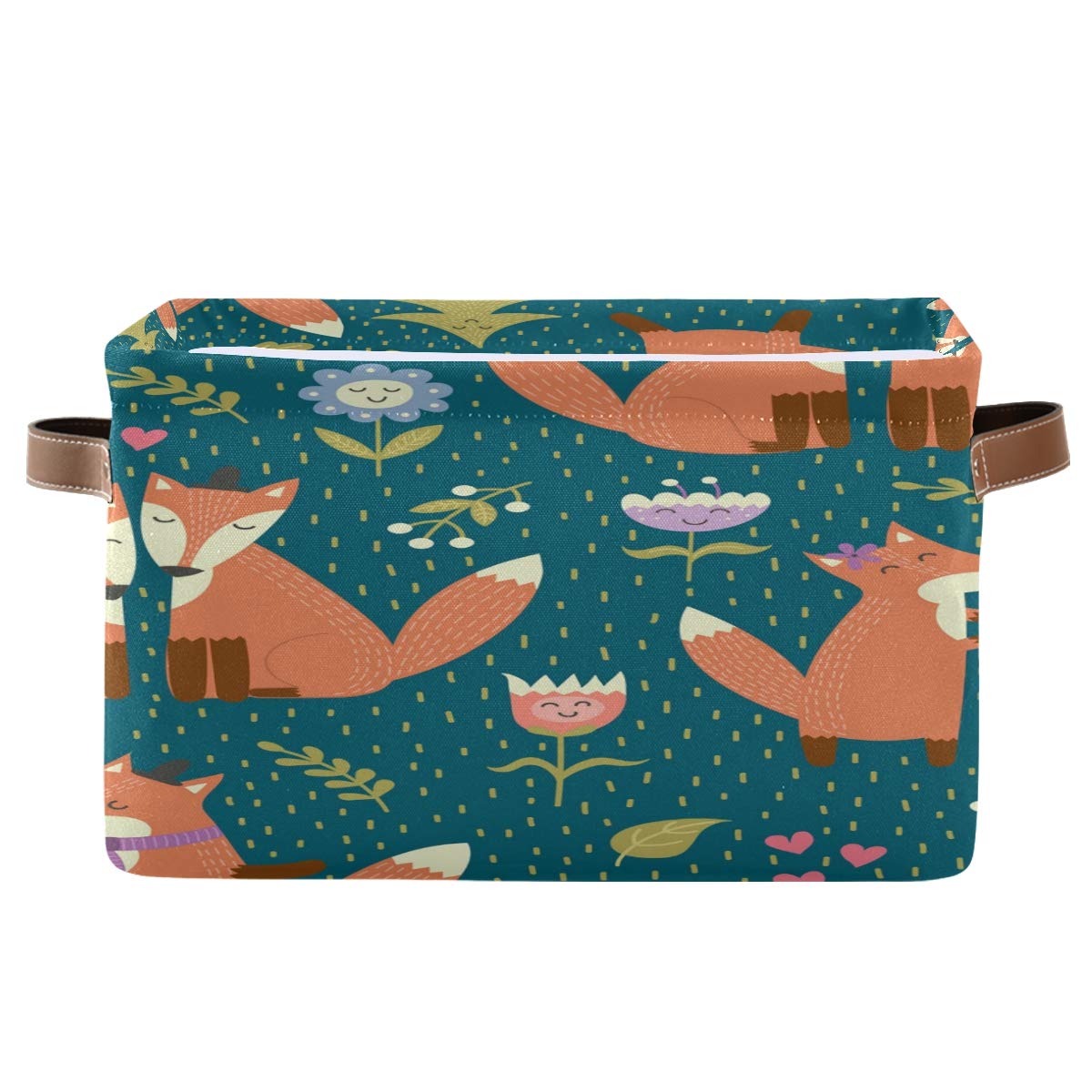 ALARGE Aufbewahrungskörbe mit Tribal-Blumen- und Tiermotiven, faltbarer